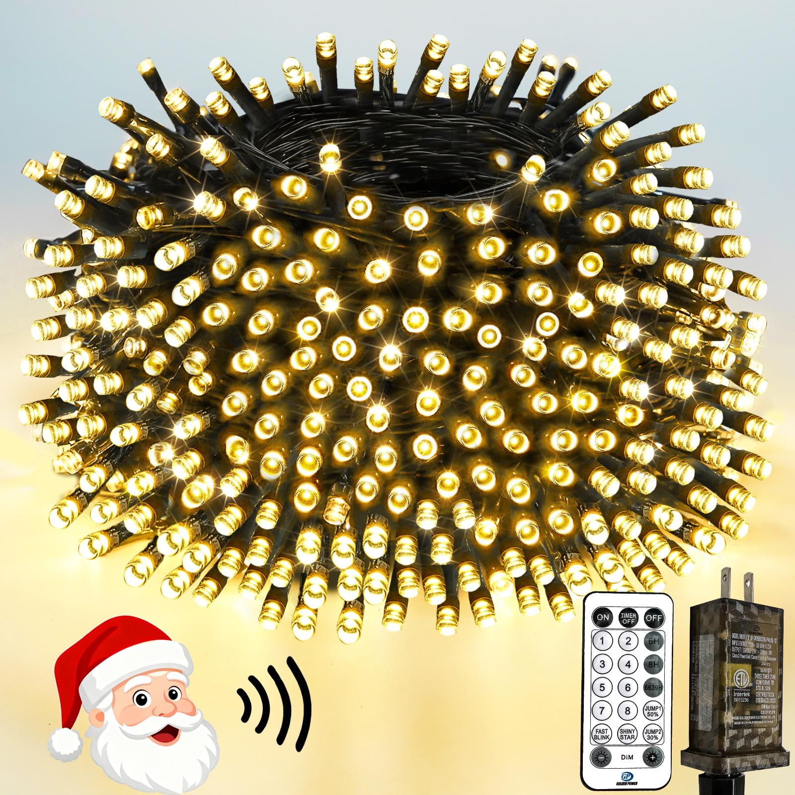 Smart Color Changing Christmas Lights with Remote & APP, 109FT 300 LED RGB Dimmable Christmas String Lights, Waterproof Fairy Twinkle Light for Indoor Outdoor Xmas Tree Wedding Holiday Decorations